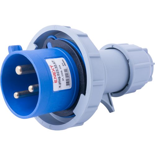 Силова вилка переносна e.plug.023.32.67, 3p, 230В, 32А, IP67, E.NEXT