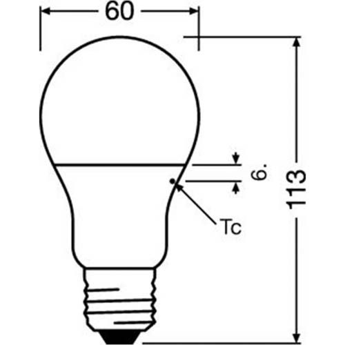 Лампа світлодіодна OSRAM "груша" CLAS A60 8,5W/827 220-240V E27