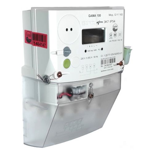 Лічильник електроенергії GAMA 100 G1Y 163.220.F18.B2.P4.C100.V1.R1.H6, 5(80)А, 1-ф., PLC, багатотарифний, Elgama