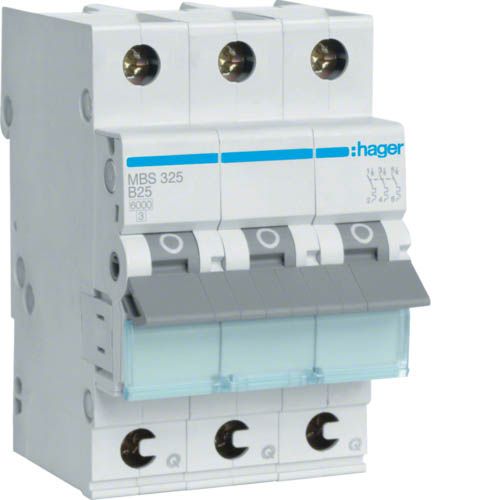Автоматичний вимикач Hager QC 6kA 3P B 6kA (MBS325)