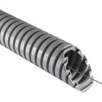 Труба гофрована електромонтажна з протяжкою 320 N/5см, O16мм, ПВХ, світло-сіра, Бухта 25 м, KOPOS