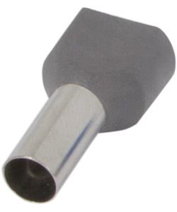 Ізольований наконечник e.terminal.stand.te.2.16.grey (TE16-14 grey) 2x16 кв.мм, сірий, 100шт, E.NEXT
