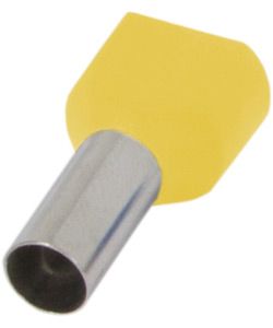 Ізольований наконечник e.terminal.stand.te.2.1.5.yellow (TE1508 yellow) 2x1,5  кв.мм, жовтий, 100шт, E.NEXT