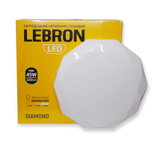 Світильник світлодіодний L-CL-DIAMOND max 45Вт 3000K 4100K 6500K, Lebron