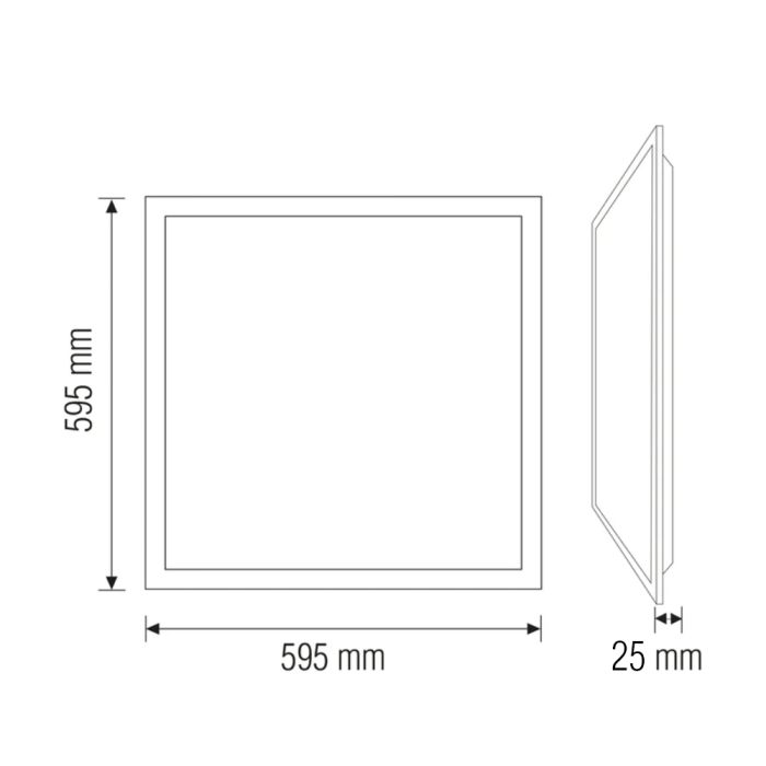 Панель вбудована LED 80W 6400K 5575Lm 175-265V 595x595x25мм, PLAZMA-80, Horoz