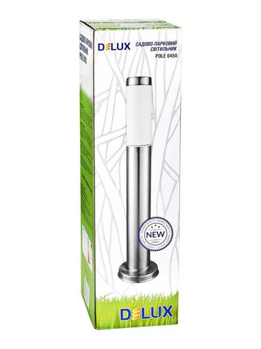 Вуличний світильник POLE 0450 E27 нержавіюча сталь, DeLux