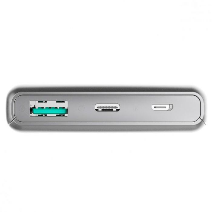 Зовнішній акумулятор PLATINET Powerbank 10QIBP 10000mAh з бездротовою зарядкою Qi, сірий (PMPB10QIB)
