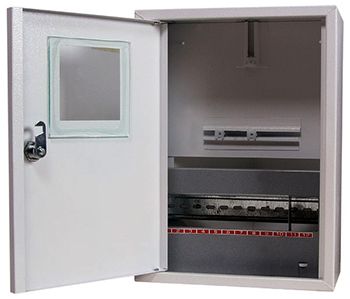 Корпус e.mbox.stand.n.f1.12.z металевий, під 1-ф. лічильник, 12 мод., навісний, з замком