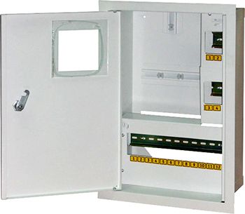 Корпус e.mbox.stand.w.f1.16.z металевий, під 1-ф. лічильник, 16 мод., що вбудовується, з замком