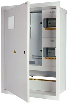 Корпус e.mbox.stand.w.f3.24.z металевий, під 3-ф. лічильник, 24 мод., що вбудовується, з замком