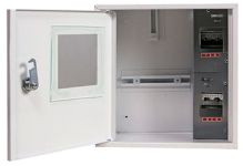 Корпус e.mbox.stand.n.f1.04.z.e металевий, під 1-ф. електронний лічильник, 4 мод., навісний, з замком