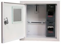 Корпус e.mbox.stand.w.f1.04.z.e металевий, під 1-ф. електронний лічильник, 4 мод., що вбудовується, з замком
