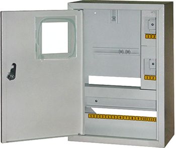 Корпус e.mbox.stand.n.f1.16.z.e металевий, під 1-ф. електронний лічильник, 16 мод., навісний, з замком