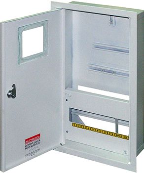 Корпус e.mbox.stand.w.f3.12.z.e металевий, під 3-ф. електронний лічильник, 12 мод., що вбудовується, з замком