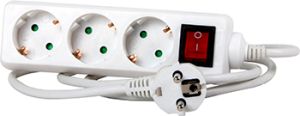 Подовжувач E-NEXT e.es.3.5.z.s.b - 3 гнізда, 5 метрів, з заземленням, з вимикачем, baby protect