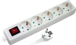 Подовжувач E-NEXT e.es.5.5.z.s.b - 5 гнізд, 5 метрів, з заземленням, з вимикачем, baby protect