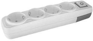 Колодка E.NEXT e.t.es.4.z.s  4 гнізда, з заземленням, з вимикачем