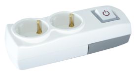 Колодка E.NEXT e.t.es.2.z.s  2 гнізда, з заземленням, з вимикачем