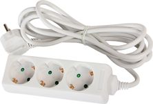 Подовжувач E-NEXT e.es.3.1.5.z.b - 3 гнізда, 1,5 метра, з заземленням, baby protect