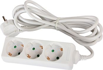 Подовжувач E-NEXT e.es.3.1.5.z.b - 3 гнізда, 1,5 метра, з заземленням, baby protect