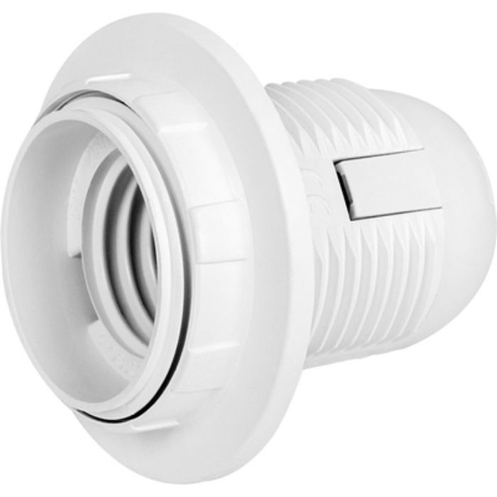 Патрон пластиковий e.lamp socket with nut.E27.pl.white Е27 з гайкою білий, E.NEXT