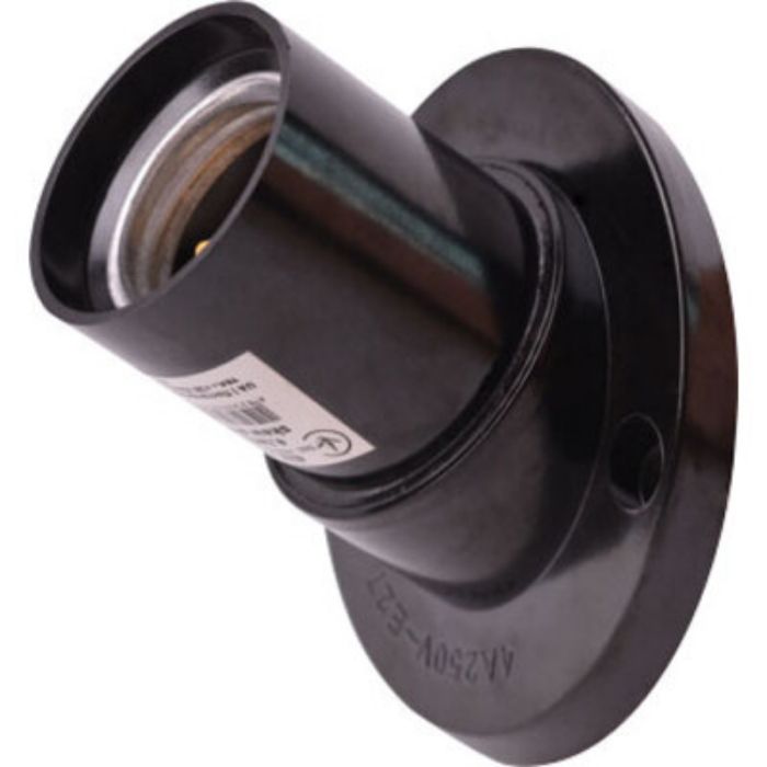 Патрон бакелітовий e.lamp socket wall skew side.E27.bk.black настінний Е27 зміщений чорний, E.NEXT