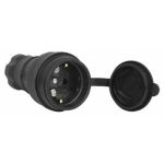 Розетка переносна с захистною кришкою каучукова e.socket.rubber.029.16, з з/к, 16А, E.NEXT