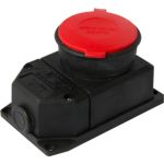 Силова розетка стаціонарна с захистною кришкою каучукова e.socket.rubber.315.25, 4p, 25А, E.NEXT