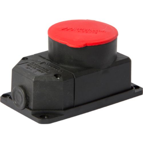 Силова розетка стаціонарна с захистною кришкою каучукова e.socket.rubber.072.32, 4p, 32А, E.NEXT