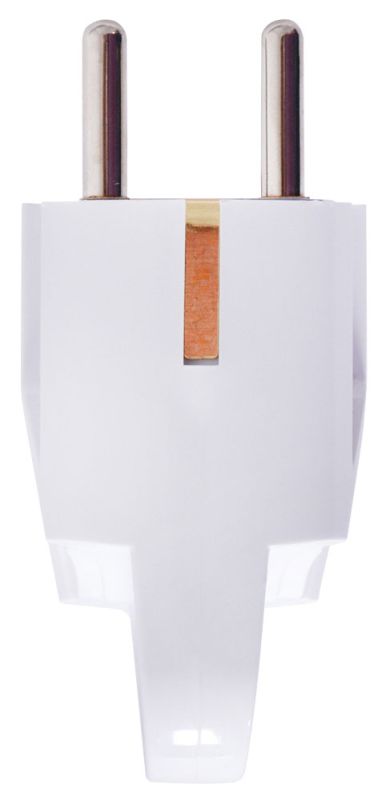 Вилка побутова e.plug.angle.005.16,з з/к, 16А, кутова, біла, з ручкою, E.NEXT