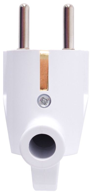 Вилка побутова e.plug.angle.005.16,з з/к, 16А, кутова, біла, з ручкою, E.NEXT