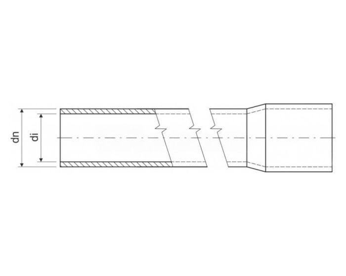 Труба жорстка 320 N/5см з раструбом для з'єднання довжина 3м t -25+60 °с D16мм ПВХ світло-сіра, KOPOS