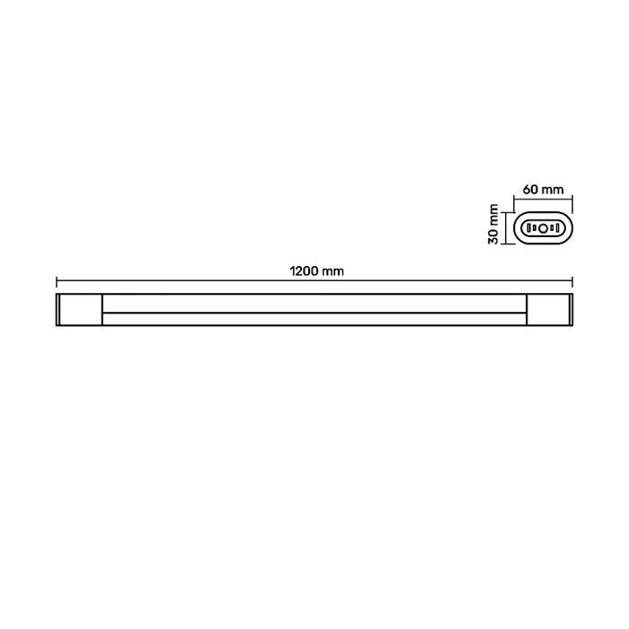 LED свiтильник лiнiйний TITANUM 45W 1.2М 6500K Black (TL-BNO-45126B)