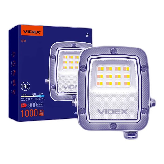 LED прожектор VIDEX F5 10W 3000-5000-6500K 230V White (VL-F5-010CW)