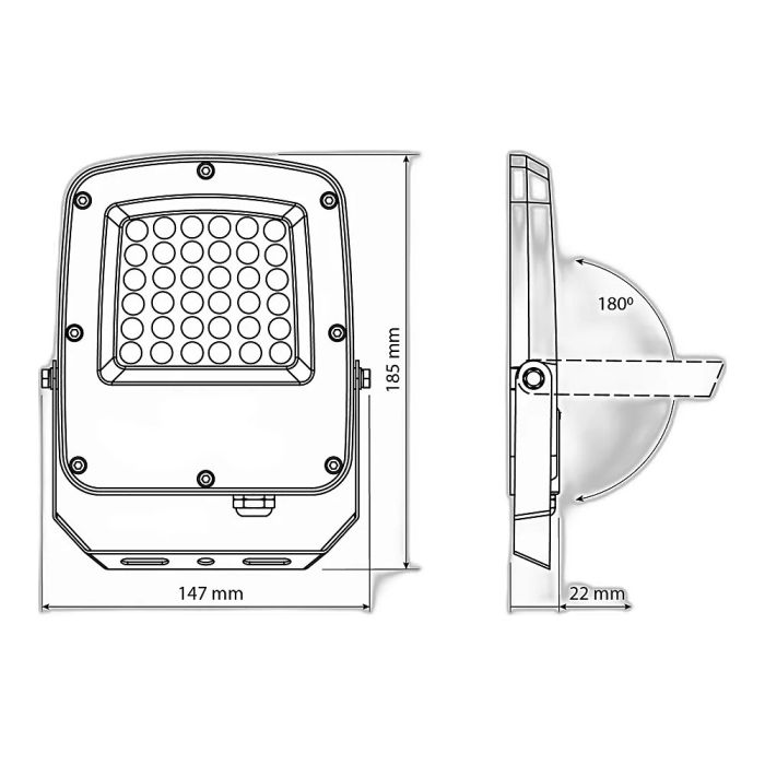 LED прожектор VIDEX F5 30W 3000-5000-6500K 230V White (VL-F5-030CW)