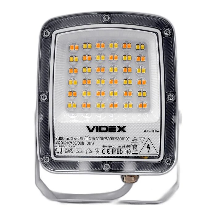 LED прожектор VIDEX F5 30W 3000-5000-6500K 230V White (VL-F5-030CW)