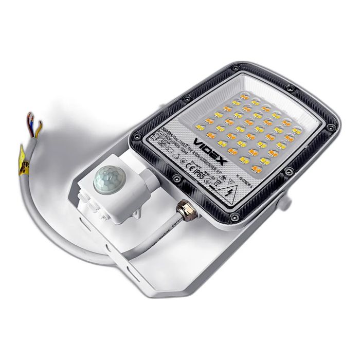 LED прожектор VIDEX F5 30W 3000-5000-6500K з датчиком руху 230V White (VL-F5-030CW-S)