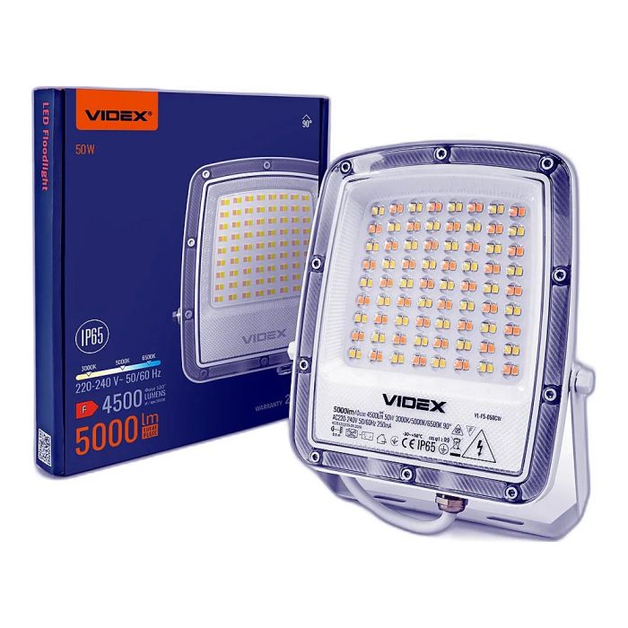 LED прожектор VIDEX F5 50W 3000-5000-6500K 230V White (VL-F5-050CW)