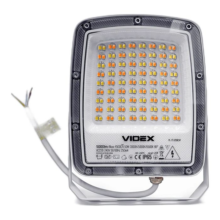 LED прожектор VIDEX F5 50W 3000-5000-6500K 230V White (VL-F5-050CW)