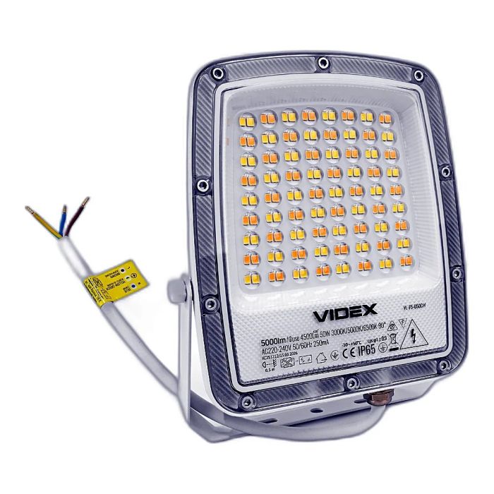 LED прожектор VIDEX F5 50W 3000-5000-6500K 230V White (VL-F5-050CW)