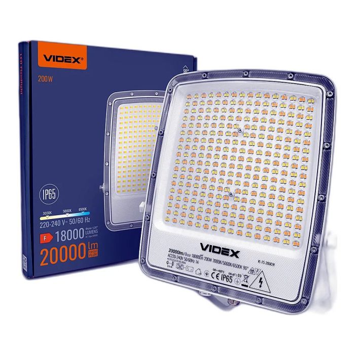 LED прожектор VIDEX F5 200W 3000-5000-6500K 230V White (VL-F5-200CW)
