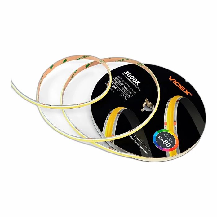 LED стрічка VIDEX COB DC24V 55W 5M 3000K Ra80 IP20 VL-LSTCB320-24113-B5)