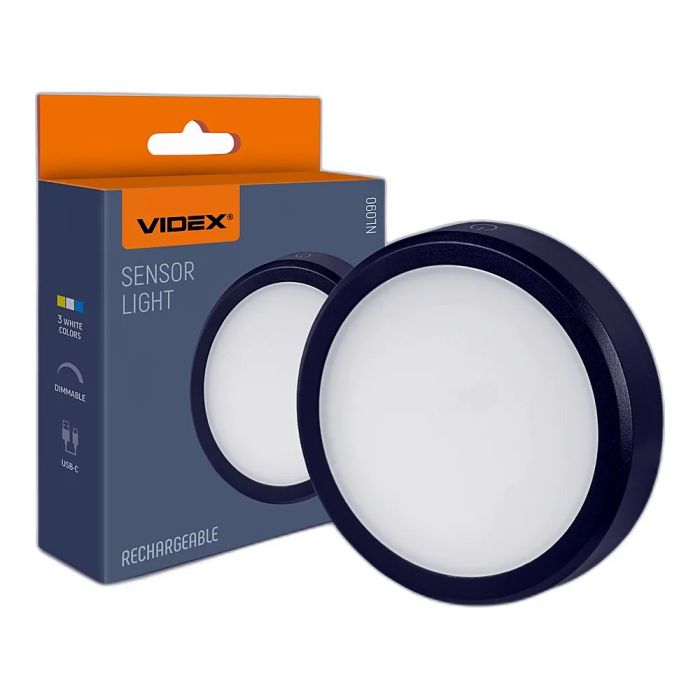 LED Світильник акумуляторний з датчиком руху VIDEX VL-NL090B Black