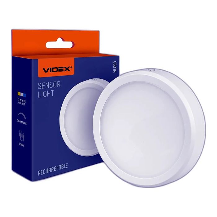 LED Світильник акумуляторний з датчиком руху VIDEX VL-NL090W White