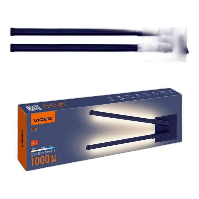 LED світильник настінний VIDEX WL042 10W 3000-4000-6000K Black