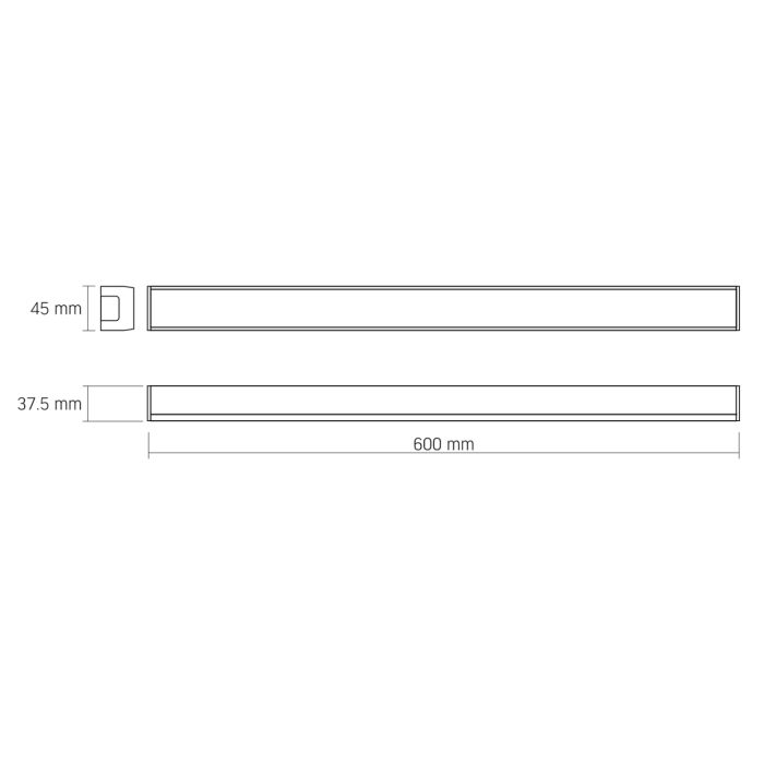 LED світильник лінійний BN03 30W 0.6М 5000K 220V Black, VIDEX