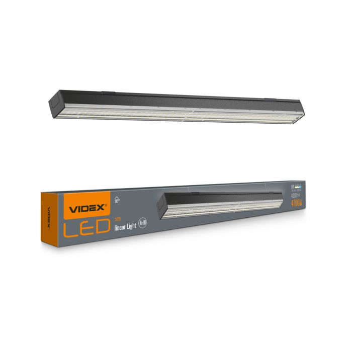 LED світильник лінійний BN03 30W 0.6М 5000K 220V Black, VIDEX