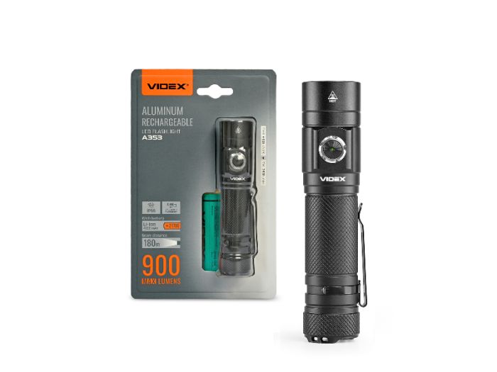 Портативний світлодіодний ліхтарик VIDEX VLF-A353 900Lm 5000K
