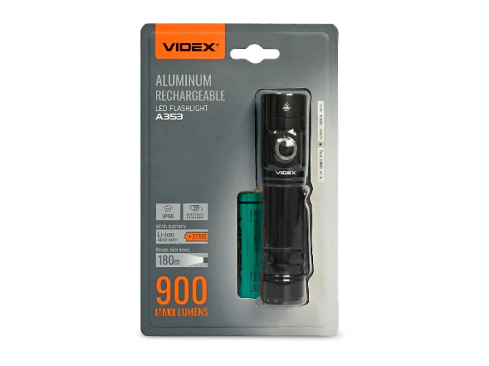 Портативний світлодіодний ліхтарик VIDEX VLF-A353 900Lm 5000K