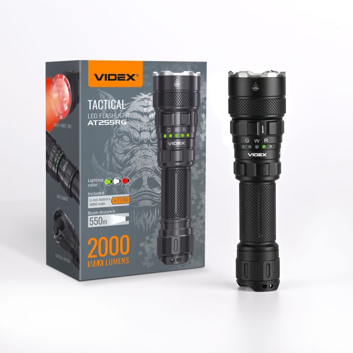 Портативний світлодіодний ліхтарик VIDEX VLF-AT255RG 2000Lm 5000K
